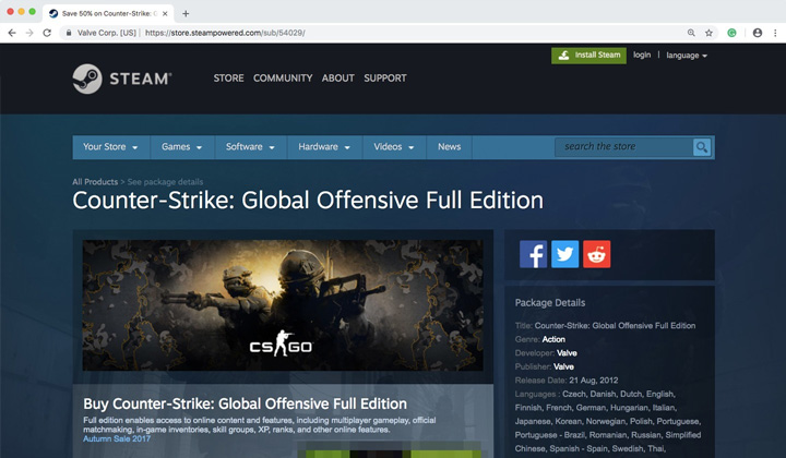 Counter-Strike: Global Offensive Steam Edition