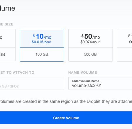 DigitalOcean Create New Volume